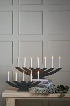 NAVIDA Ljusstake 5L 42cm Dimgrå