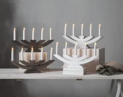 NAVIDA Ljusstake 5L 42cm Dimgrå