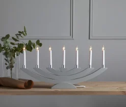 NAVIDA Ljusstake 7L 60cm Grå