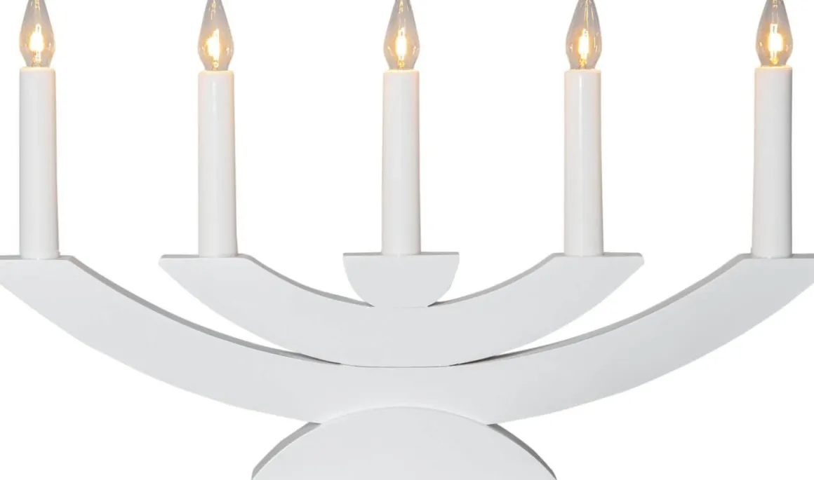 NAVIDA Ljusstake 5L 42cm Vit