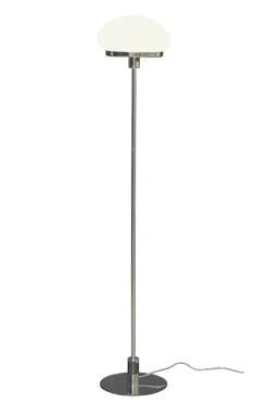 NEW AUGUST Golvlampa 140cm Krom/Opalvit