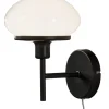 NEW AUGUST Vägglampa 25cm Svart/Vit