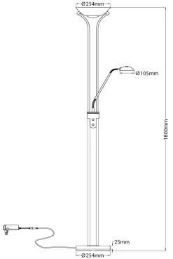 NICE Golvuplight LED 179cm Svart