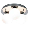NICOSIA Plafond Bad 3L 25cm Krom/Opalvit IP44