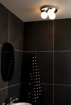 NICOSIA Plafond Bad 3L 25cm Krom/Opalvit IP44