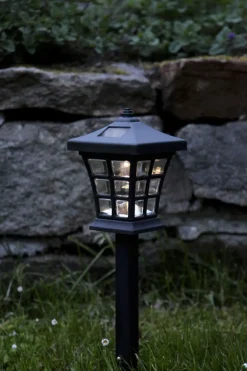 NIPPON 2-PACK Solcells-Pollare 33cm Svart