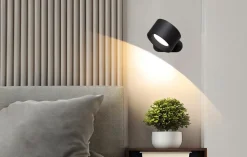 NO CABLE Vägglampa USB-Laddbar 9,5cm Svart