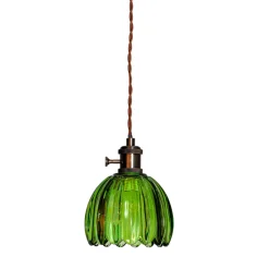 Nora Fönsterlampa 12cm Antikmässing/Grön