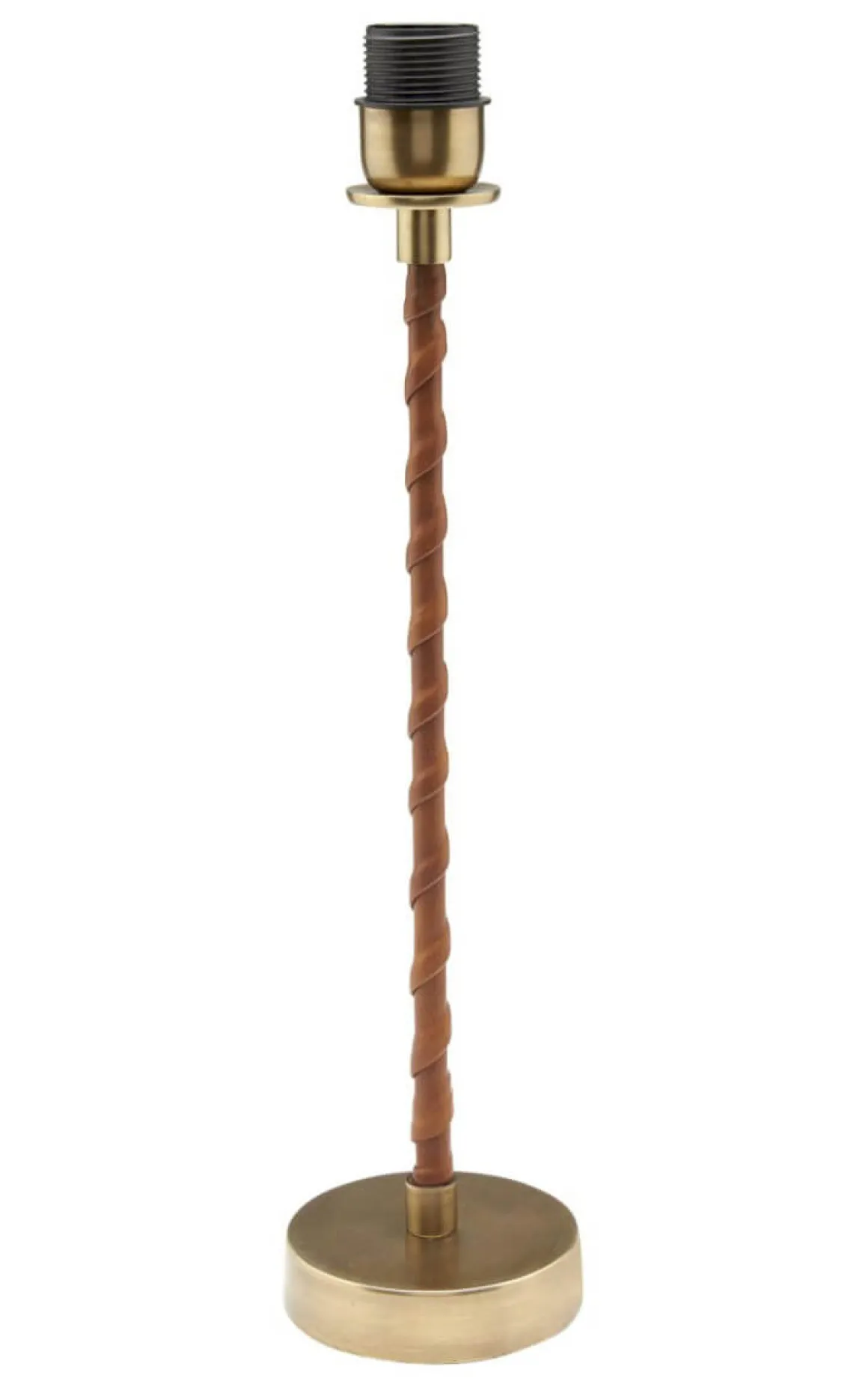 NORA Lampfot 46cm Läder/Antikmässing