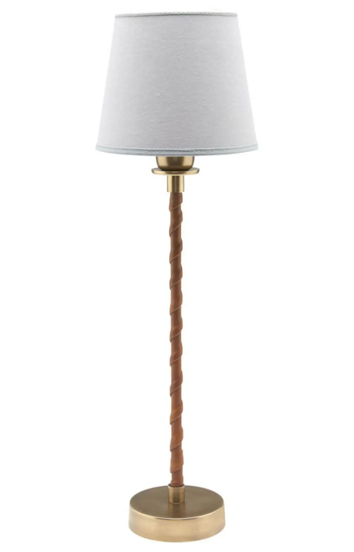 NORA Lampfot 46cm Läder/Antikmässing