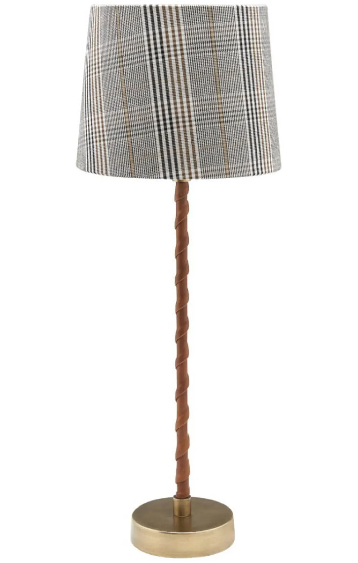 NORA Lampfot 46cm Läder/Antikmässing