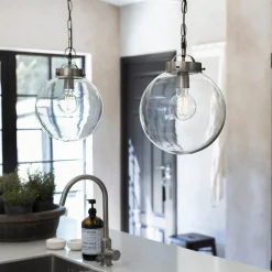 NORMANDY Taklampa 36cm Antiksilver