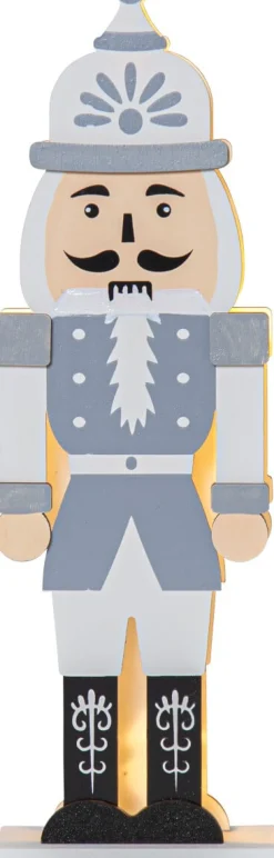 NUTCRACKER Bordsdekoration Batteri 25cm Grå/Vit