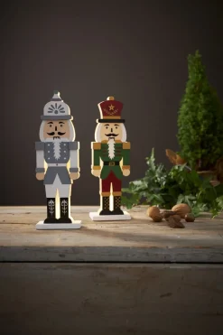 NUTCRACKER Bordsdekoration Batteri 25cm Grå/Vit
