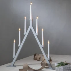 OLIVER Ljusstake 7L 75cm Grå