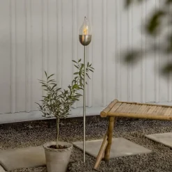 OLYMPOS Solcellsfackla 1,1m Rostfritt Stål