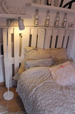 ORIVA Golvlampa Metall 140cm Vit/Krom