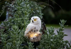 OWL Solcellsdekoration 33cm Beige
