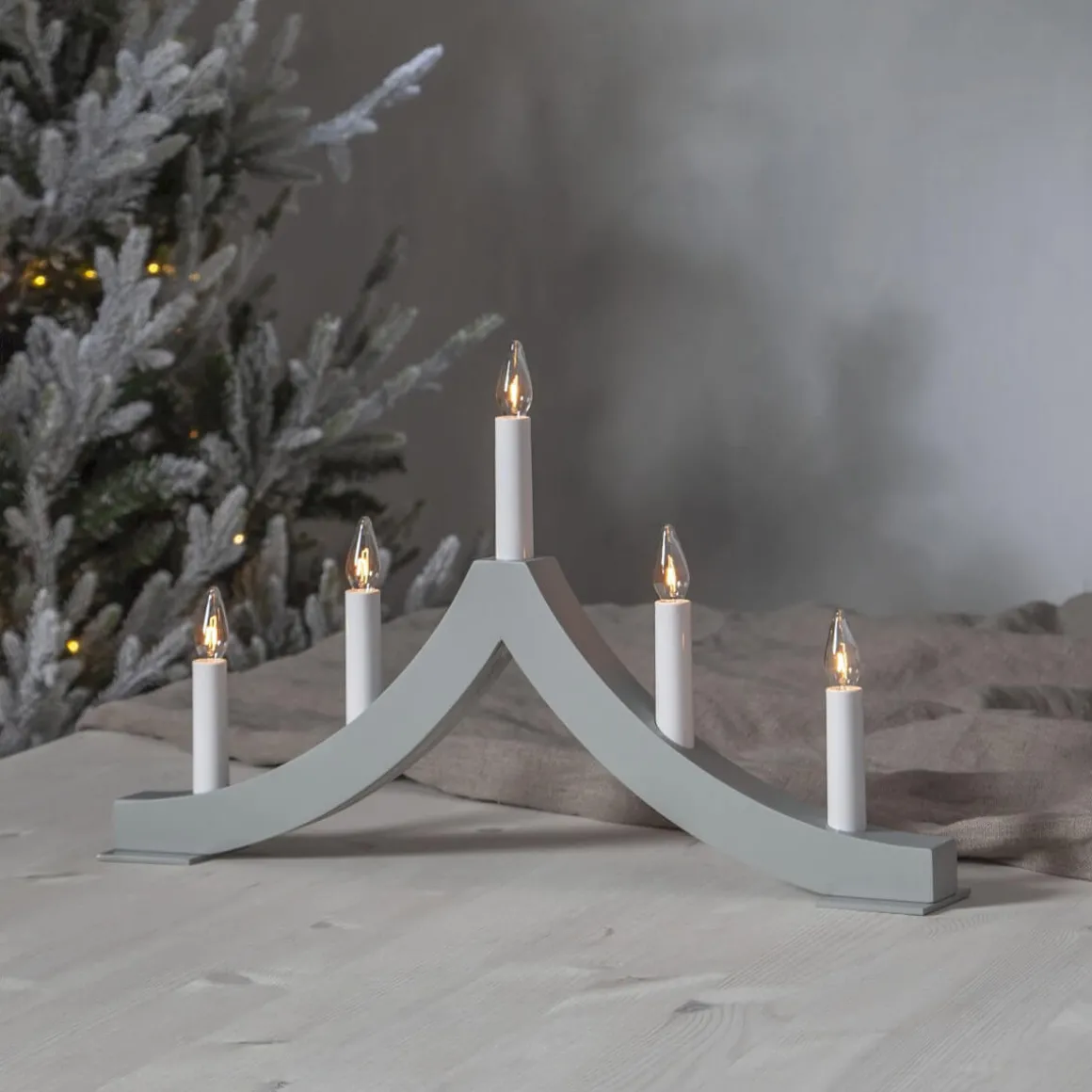 PAGOD Ljusstake 5L 27cm Grå