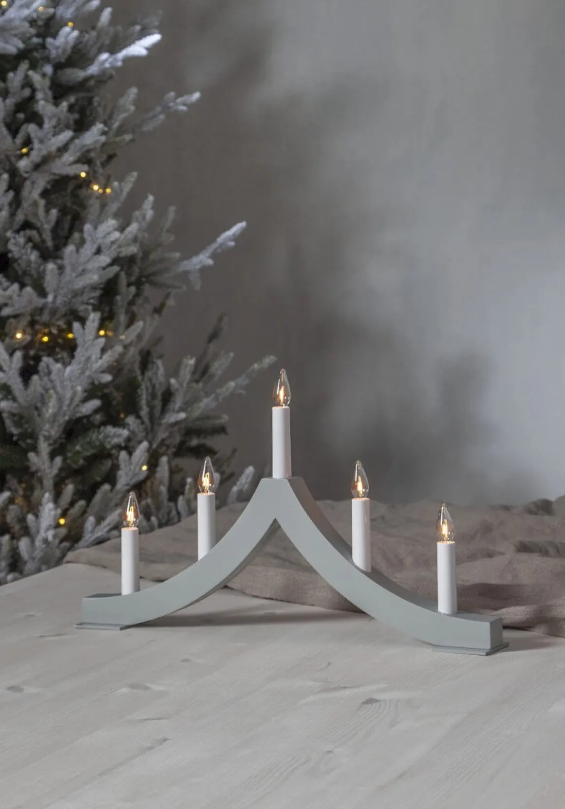 PAGOD Ljusstake 5L 27cm Grå