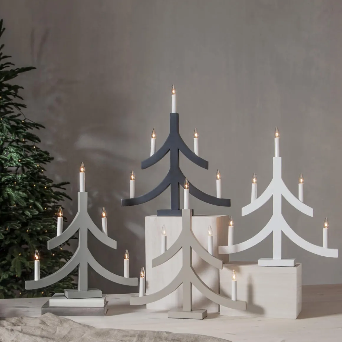 PAGOD Ljusstake 5L 47,5cm Vit