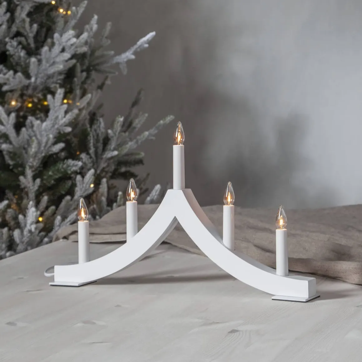 PAGOD Ljusstake 5L 27cm Vit