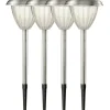 PALMA 4-PACK Solcells-Pollare 28cm Rostfritt Stål