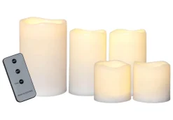 PAUL LED-Blockljus Fjärrkontroll 5-set Elfenben IP44