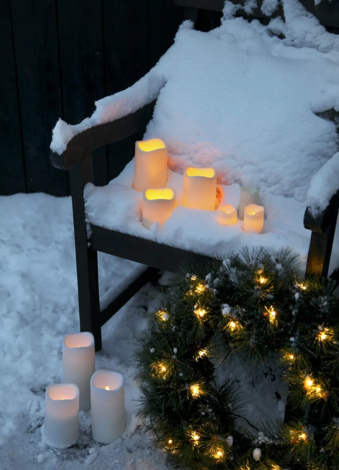 PAUL LED-Blockljus Sensor 23cm LED Beige