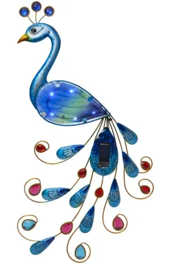 PEACOCK Solcellsdekoration Påfågel 52cm Flerfärgad