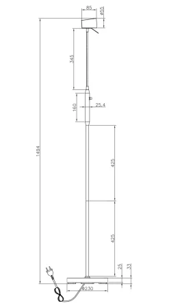 PILOT Golvlampa 135cm Svart