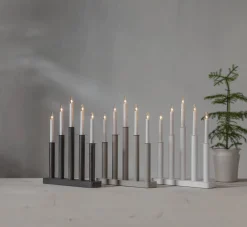 PLATE Ljusstake 5L 45cm Svart