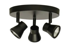 PLUTO Takspot Rund 3L Dimbar 20cm Svart