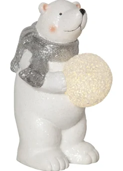 POLARE Dekorationsfigur Isbjörn Batteri 20,5cm Vit