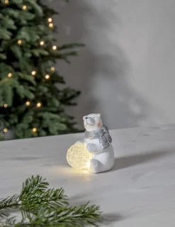 POLARE Dekorationsfigur Isbjörn Batteri 12cm Vit