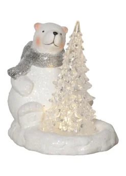 POLARE Dekorationsfigur Isbjörn Batteri 14cm Vit