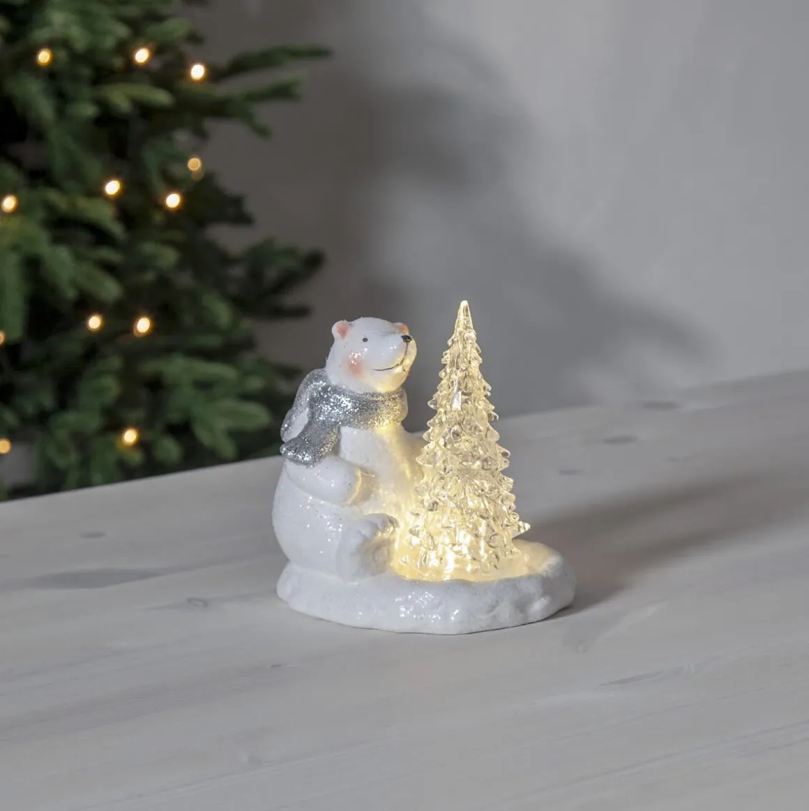 POLARE Dekorationsfigur Isbjörn Batteri 14cm Vit