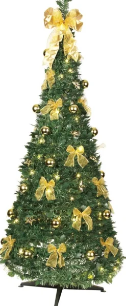 POP-UP-TREE Julgran med Gulddekoration 185cm 144LED