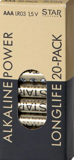 POWER ALKALINE 20-Pack LR03 (AAA) 1,5V Batteri