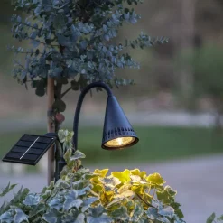 POWERSPOT Solcells-spotlight 34cm Svart Varmvit IP44