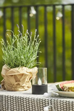 PULOUN Solcellslykta 14cm Svart