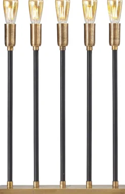 RAW Metalljusstake Candle 5L Platt 32cm Råmässing/Svart