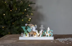 REINBEK Batteriljusstake Tomte 15cm Vit