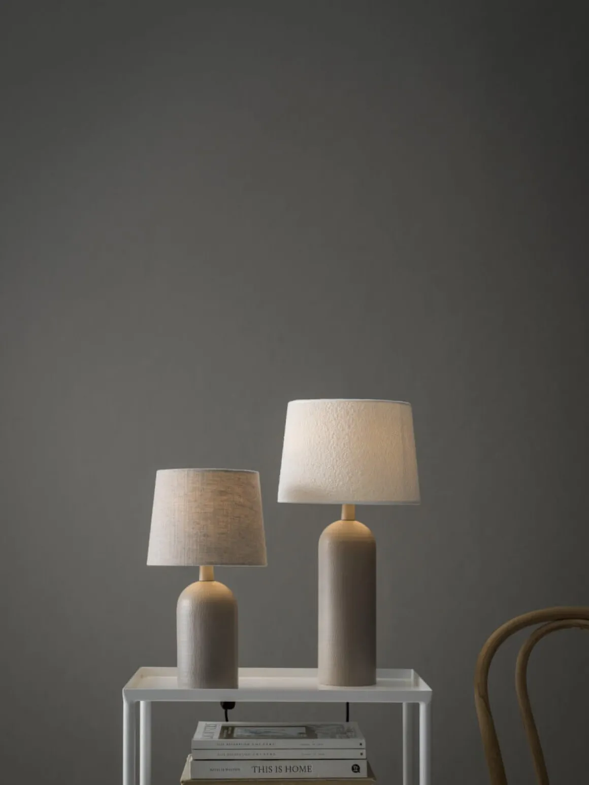 RILEY Lampfot E27 28cm Mattbeige