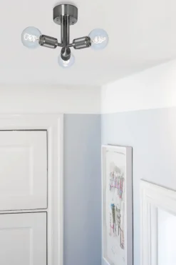 RILLE Taklampa 3L 27,5cm Borstad krom