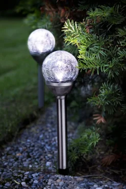 ROMA 2-PACK Solcells-Pollare 28,5cm Rostfritt Stål