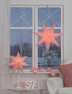 ROMANTIC Stjärna på fot 55cm Rosa
