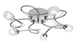 ROSE Plafond 53cm Krom/Frostat glas