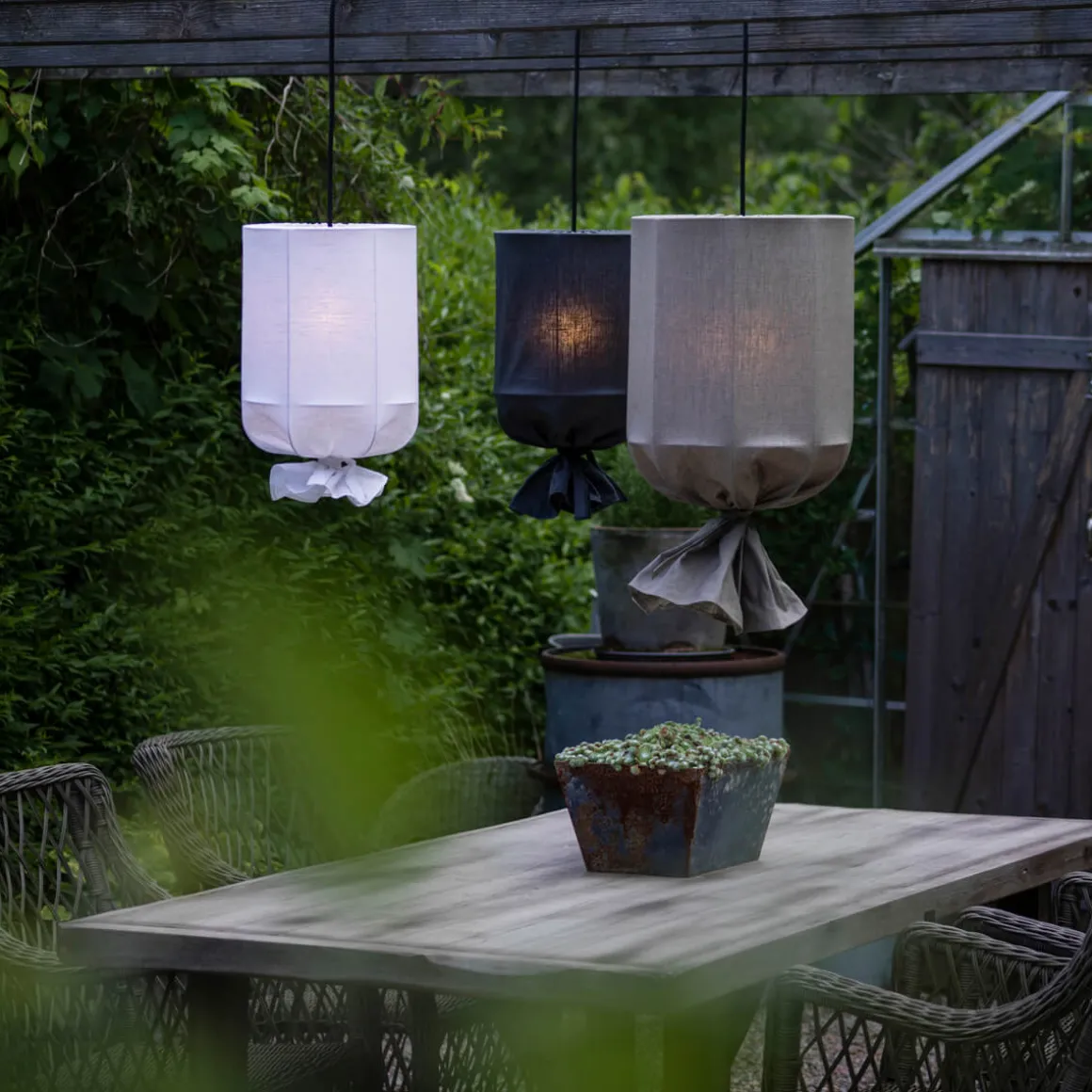 ROUND Takskärm Utomhus 40cm Lin Grå