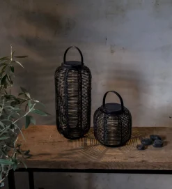 RUNDA Solcellslykta 30cm Svart